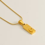 Gold color / 1 Piece Simple Series Hip-Pop/Rock Letter C  Stainless Steel  Gold Color Unisex Pendant Necklaces Picture3